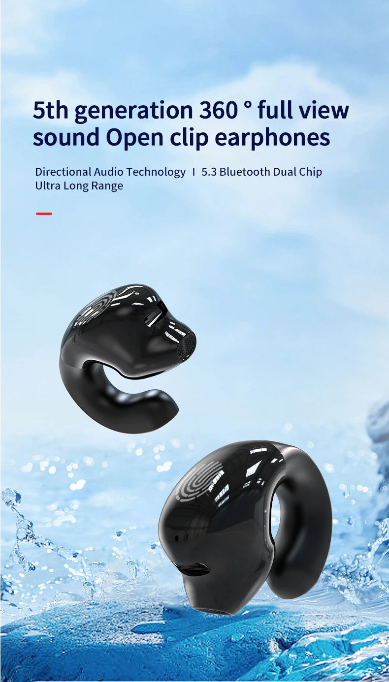 Fones de ouvido sem fio Bluetooth 5.3 Microfone Único intra-auricular Esportivo à prova d'água TWS viva-voz